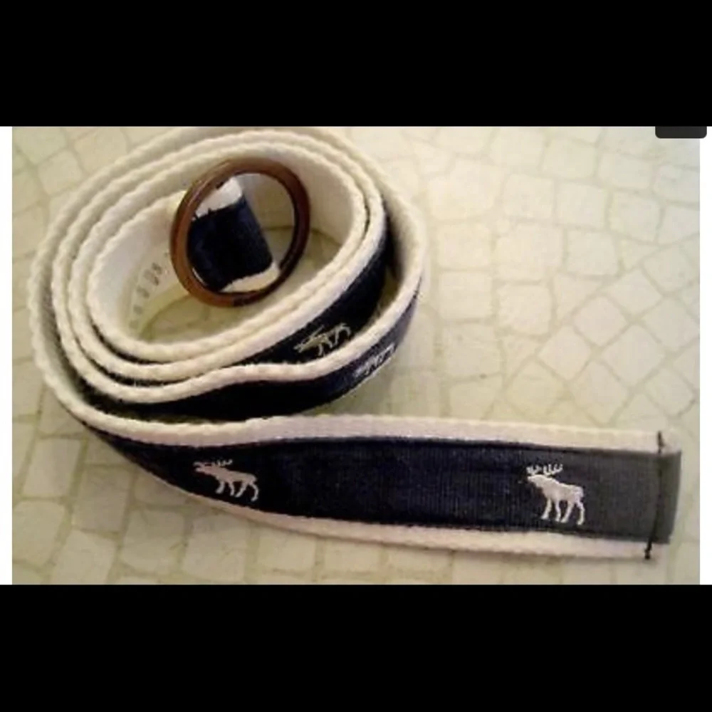 2-1 NEW Signature ABERCROMBIE & FITCH NAVY BLUE & WHITE COTTON-CANVAS